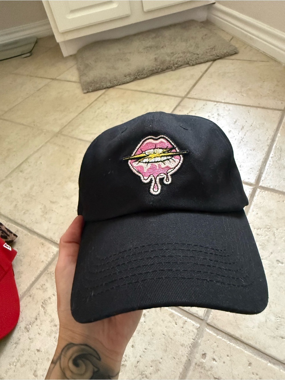 Black Hat with Embroidery